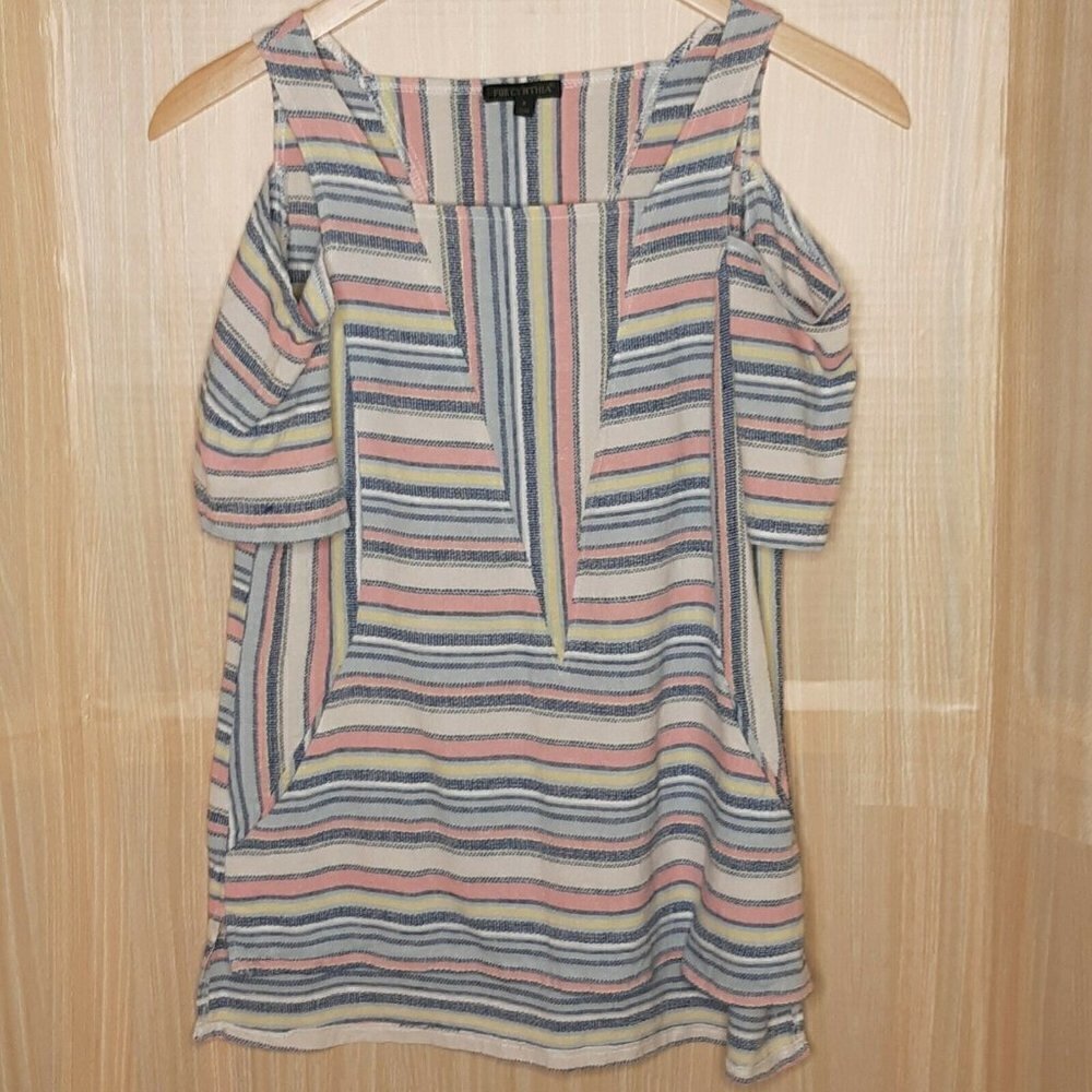 For Cynthia Linen Blend Striped tunic. Small